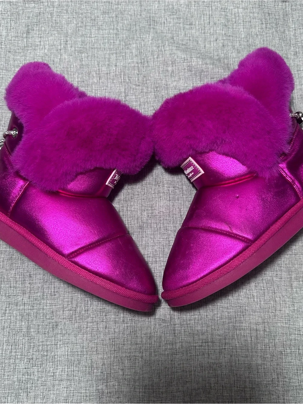 Juicy Couture kreed Metallic Hot fuchsia Fur Cuff Winter Boots